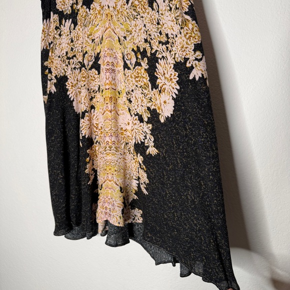 Intimately Free People Morning Sun Floral Lace Trim Slip Dress Black Pink Size M - Picture 3 of 8